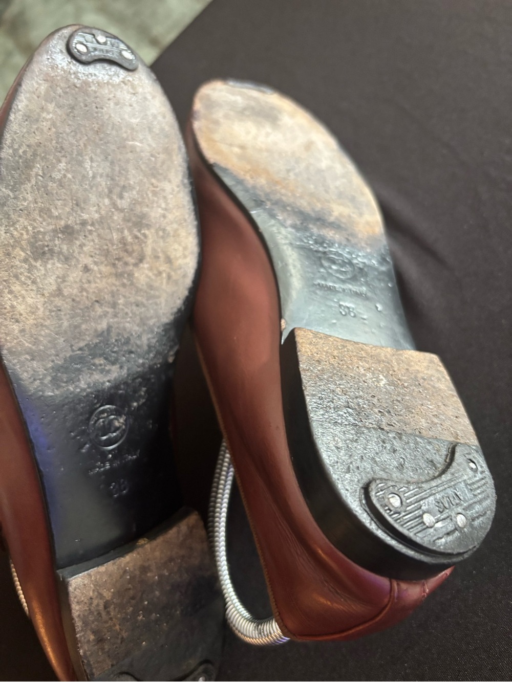 Chanel Brown Size 38/7 Slip On Ballerina Flats With CC Logo and Small Bow Detail - Picture 9 of 14